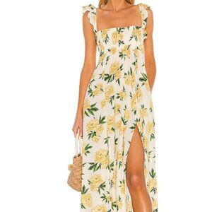 Agua Bendita Floral Smocked Maxi Dress — Size S (Ruffle Straps)